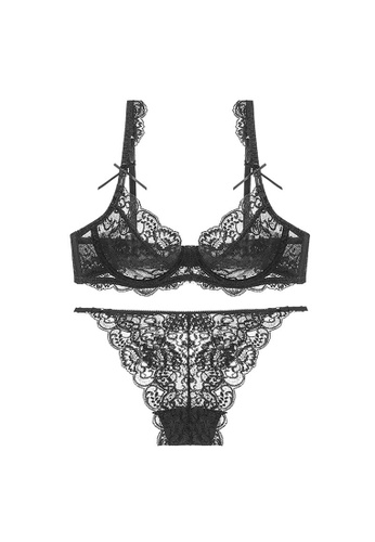 Buy Zitique Sexy Push Up Ultra Thin Transparent Lace Lingerie Set
