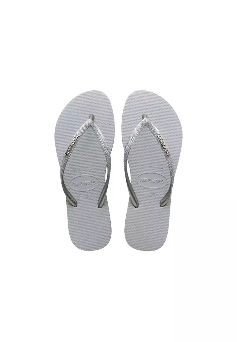 Women Slim Sparkle II Flip Flops - Ice Grey