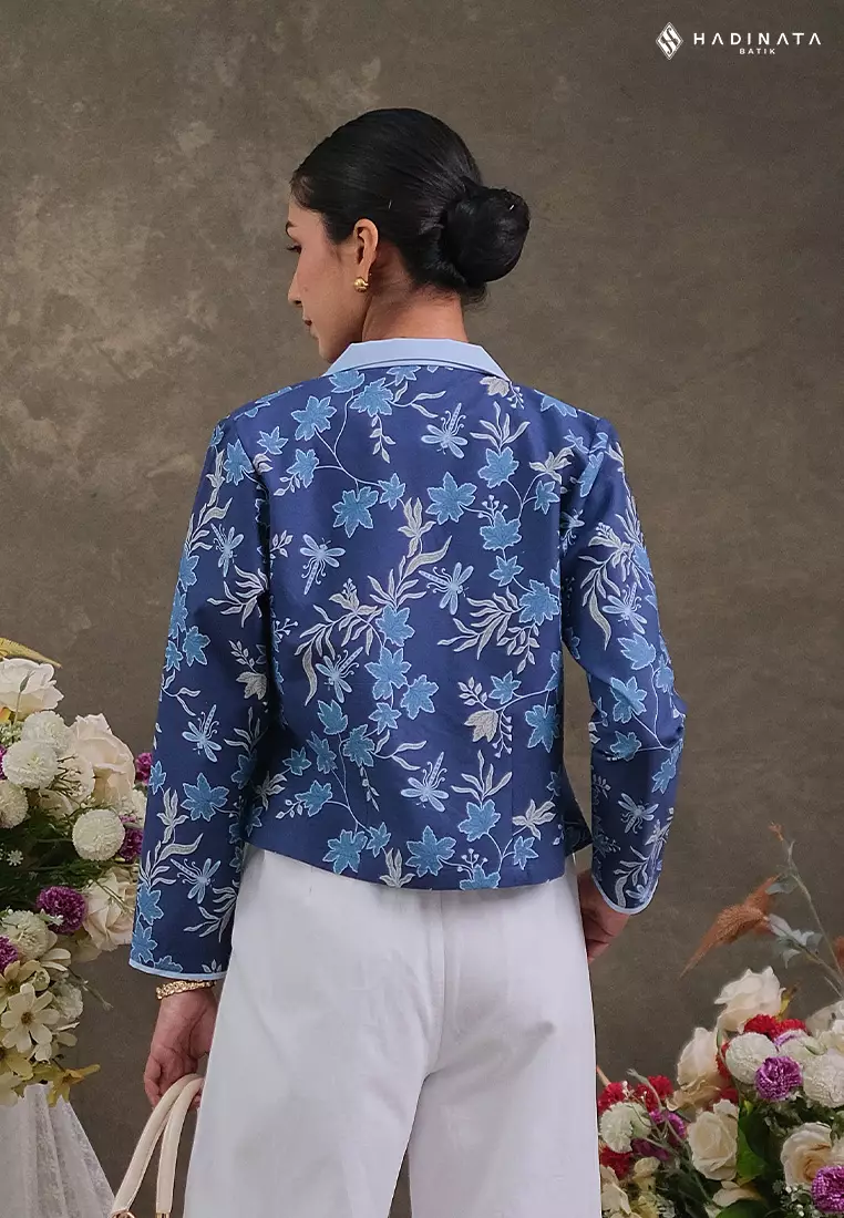 Hadinata Batik Premium Blazer Wanita Vidalea Navy