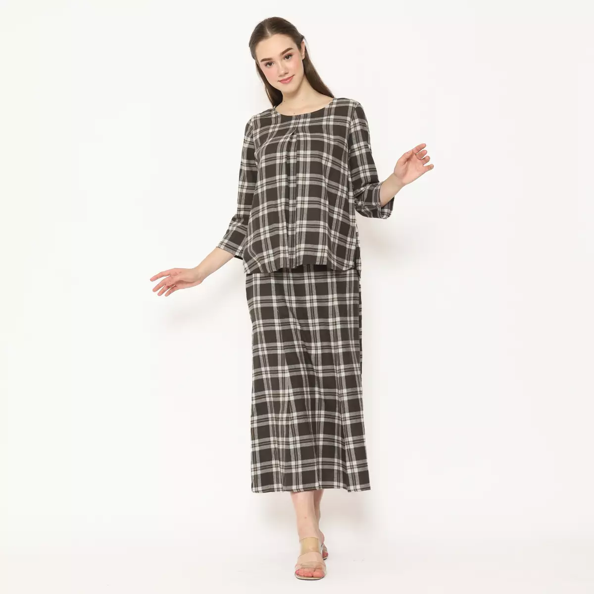 Jennaira Blouse Flanel Olive