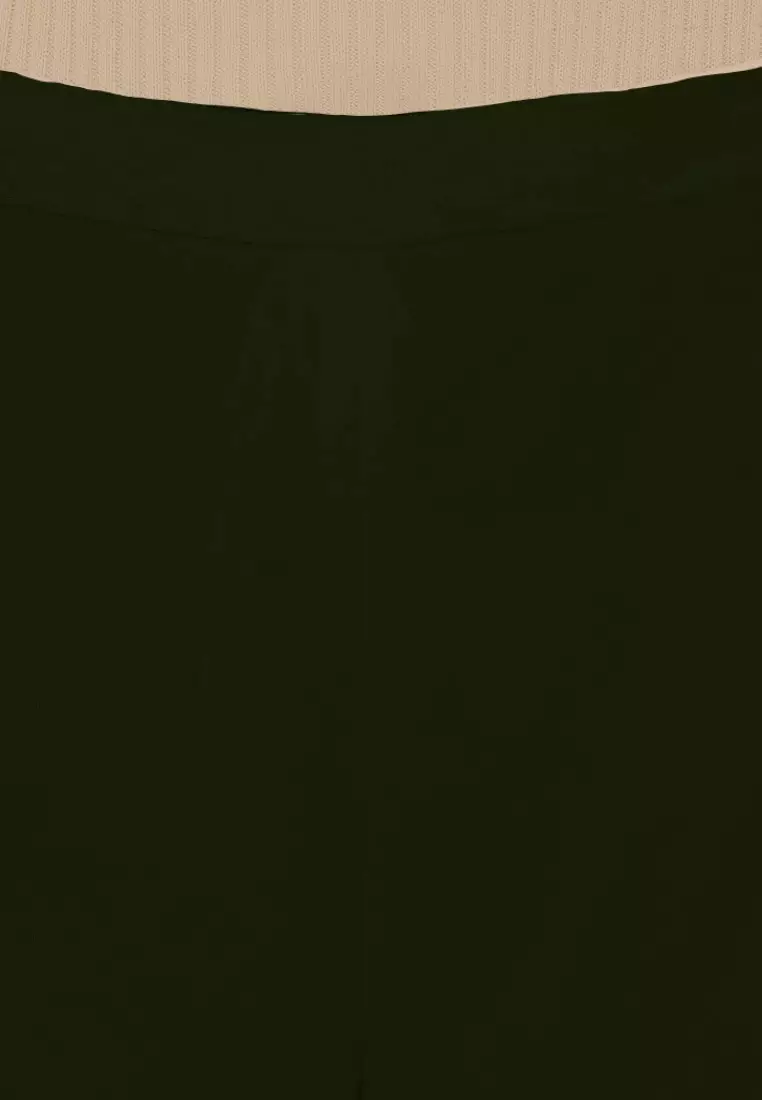 Celana Kulot Wanita Polos Bahan Jatuh  Plain Cullot Casual Look In Army Green By Brilliant Girl Warna Hijau