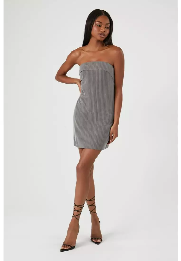 Buy FOREVER 21 Pinstriped Strapless Mini Dress 2024 Online