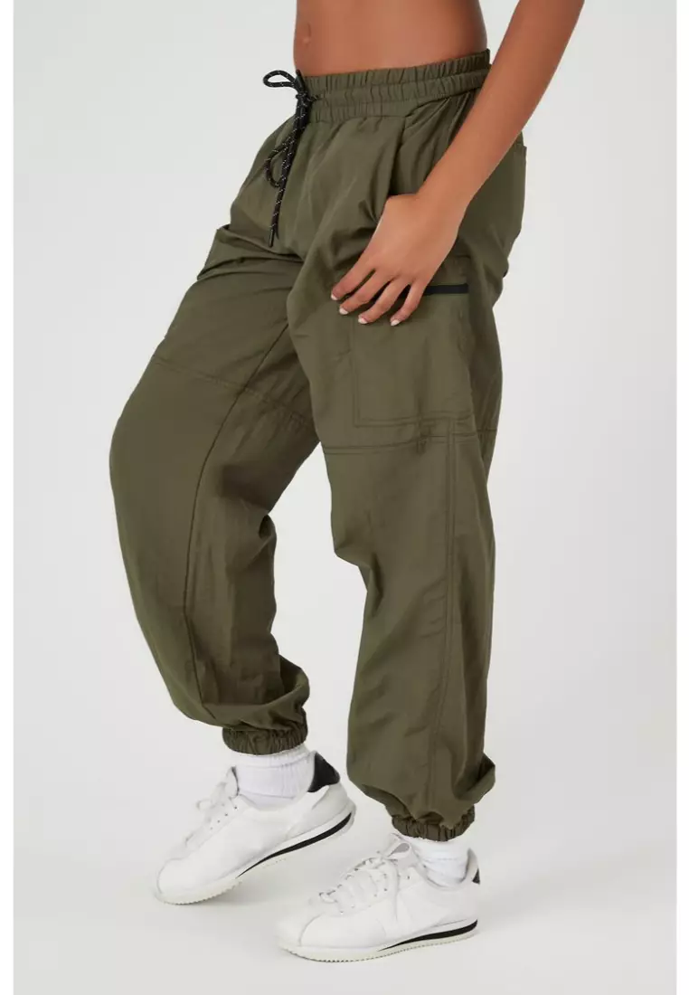 Zippered Cargo Mid Rise Joggers