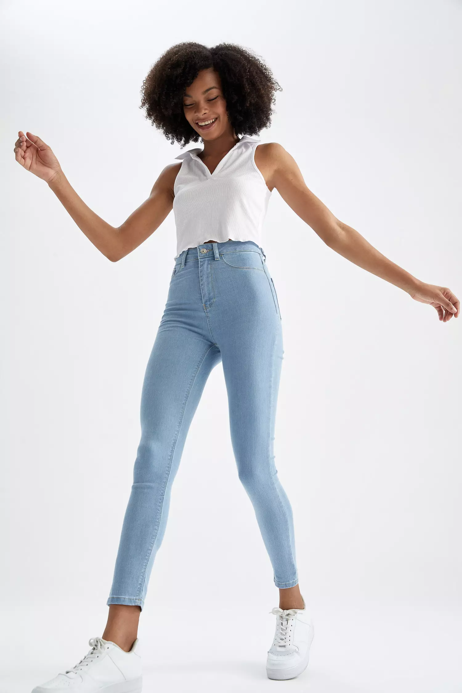 Blue high waisted super skinny on sale jeans
