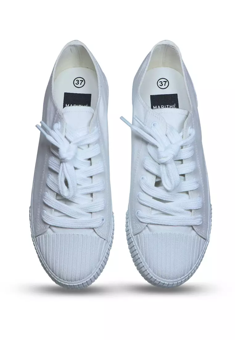 Discount on Marithe + Francois Girbaud  shoes - SKU: Ladies White Low Cut Be Active Shoes