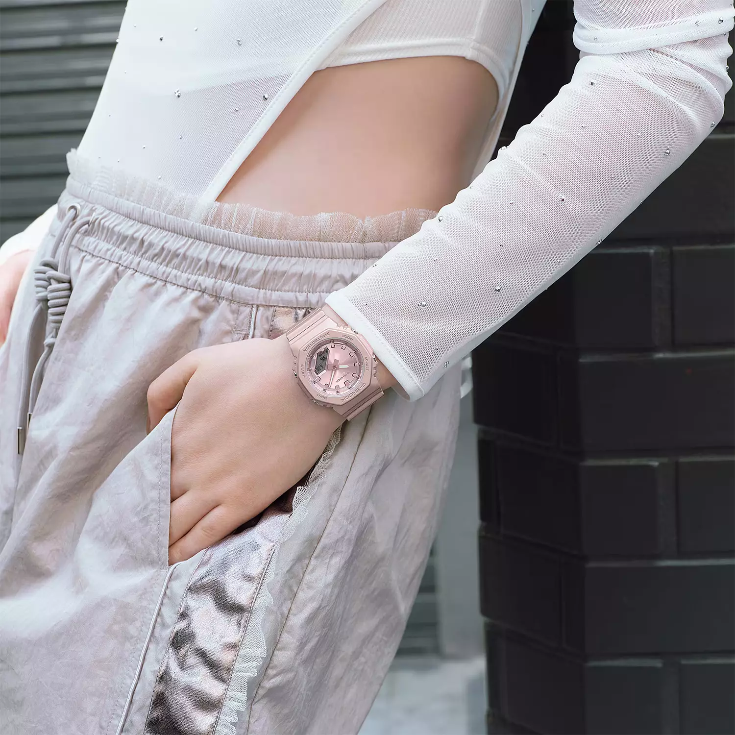 Casio G-shock GMA-P2100ST-4A - Jam Tangan Analog Digital Wanita - Pink Dial - Pink Resin Band