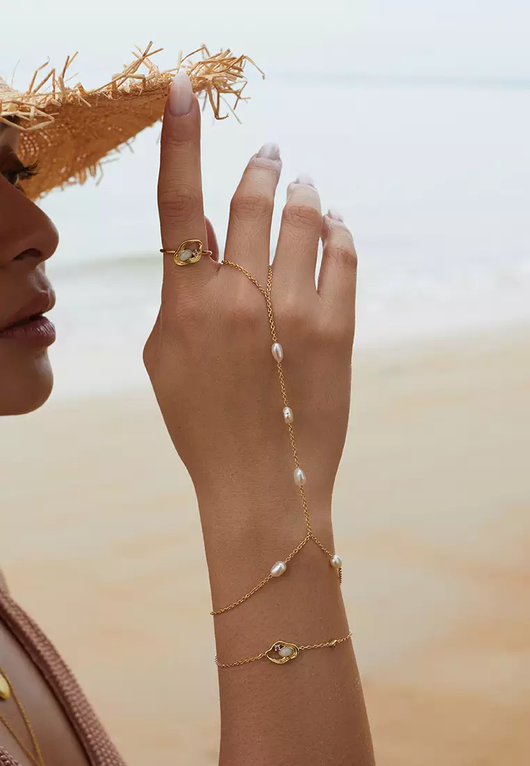 Buy Wanderlust Co To The Sea Gold Hand Chain 2024 Online