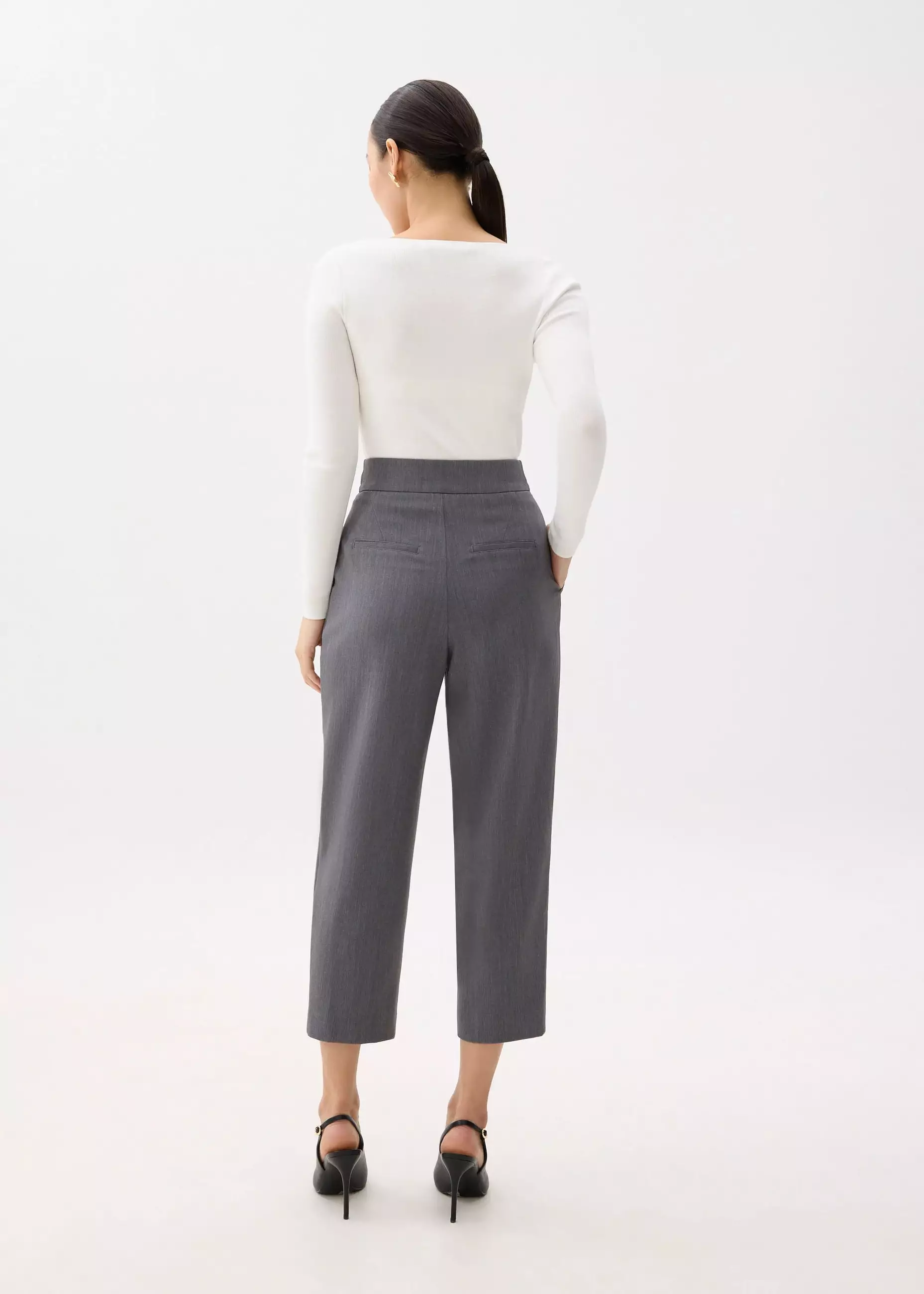 Celana Panjang Wanita - Mika Elastic Pleated Peg Leg Pants