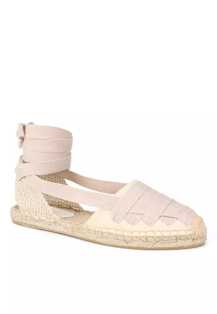 綁帶帆布草編麻底涼鞋 HB877