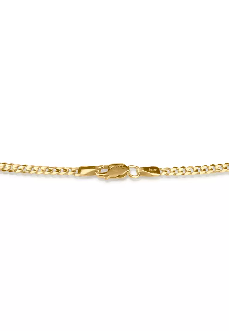 Flat Curb Chain Necklace 18k Gold - 18 inches