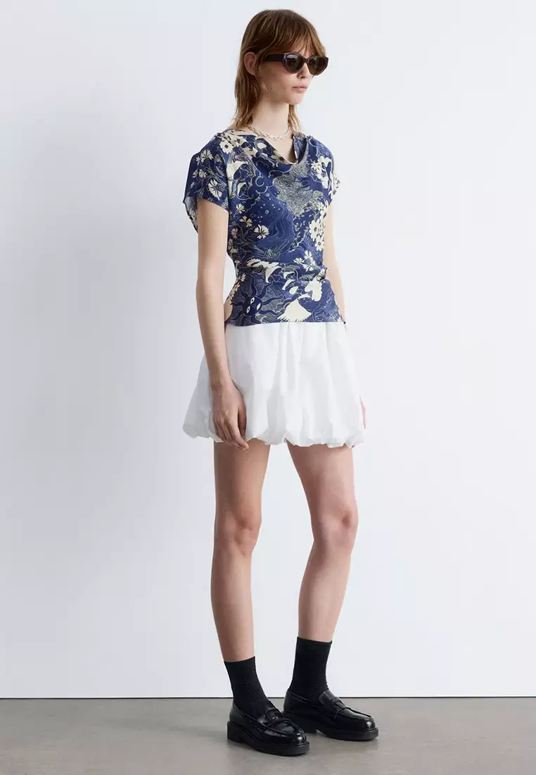 Draped Cowl-Neck Top