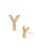 Atrireal gold ÁTRIREAL - Initial "Y" Zirconia Stud Earrings in Gold 6B38BACF3C86C6GS_1