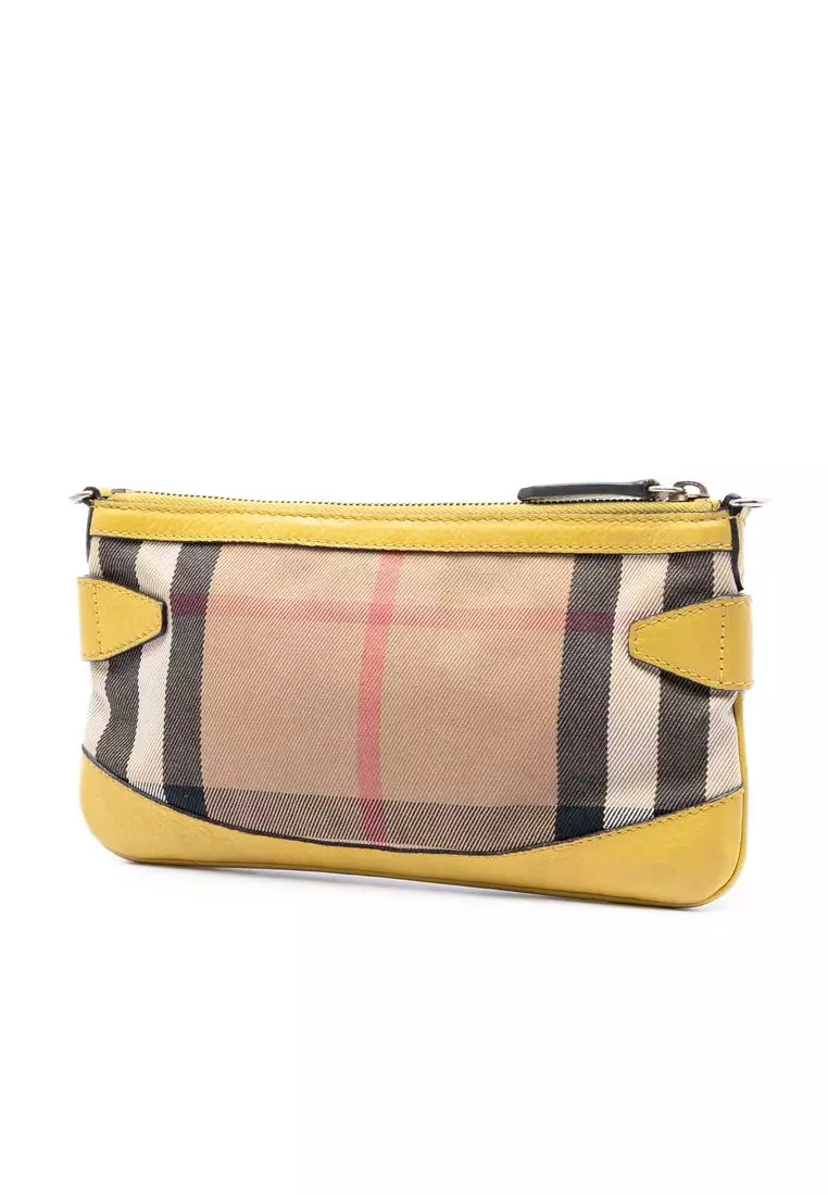Pre-Loved Burberry House Check Canvas Bridle Langford Crossbody