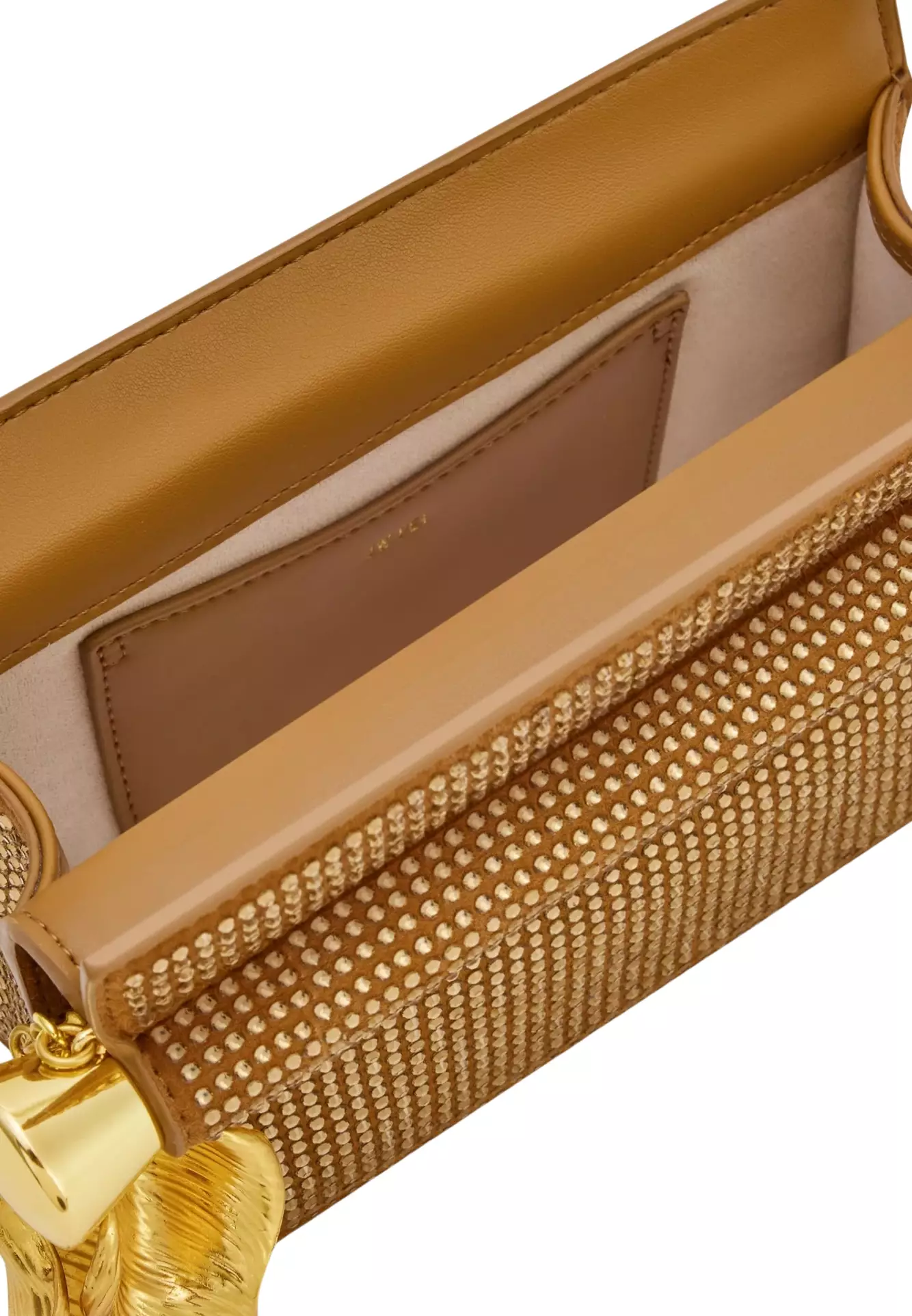 Holly Artificial Crystal Metal Pendant Embellished Clutch - Champagne