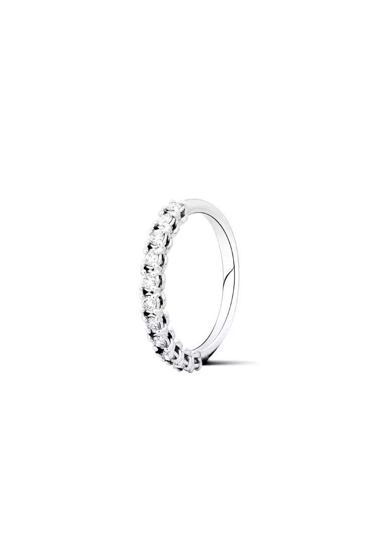Classic Prong Lab Grown Diamond Half-Eternity Band in 18K White Gold