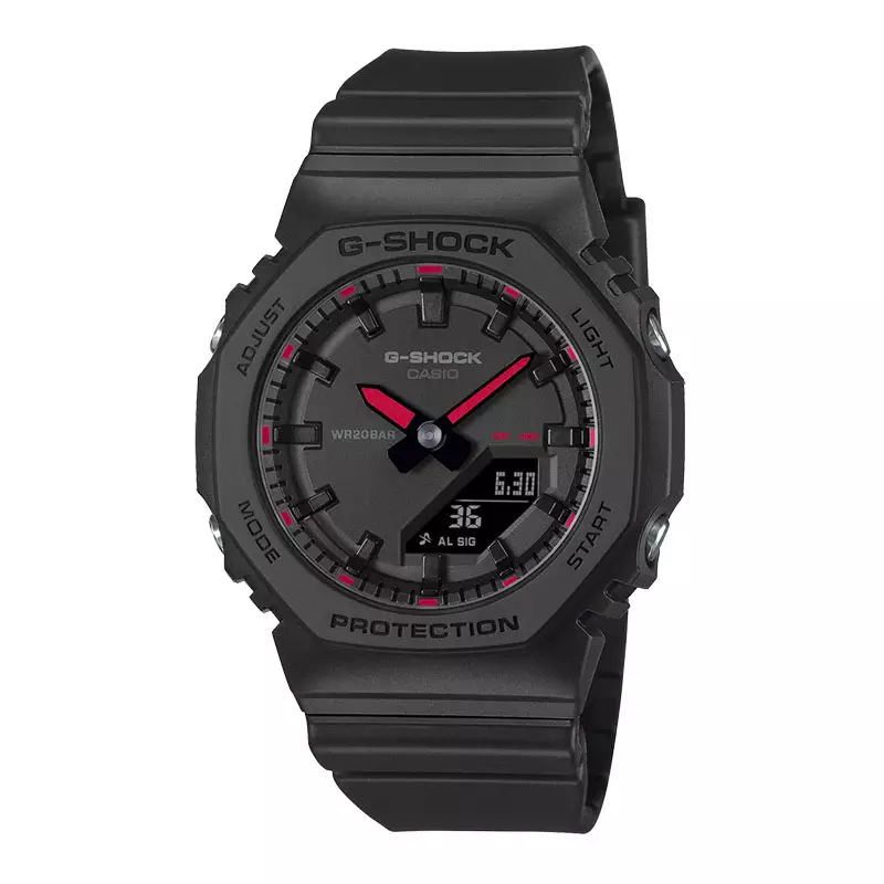 Jam Tangan Wanita Casio G-Shock GMA-P2100SA-1A1DR Ladies CasiOak All Black Digital Dial Black Resin Band
