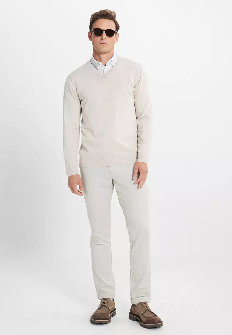V-Neck Knitwear Sweater