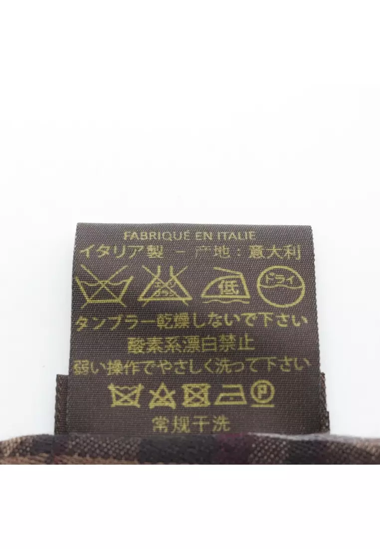 Pre-Loved Louis Vuitton monogram Stall check wool silk Brown multicolor