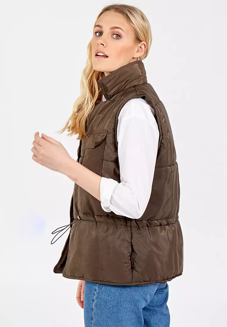 Buy Pink Vanilla Pink Vanilla Khaki Quilted String Waist Double Pocket ...