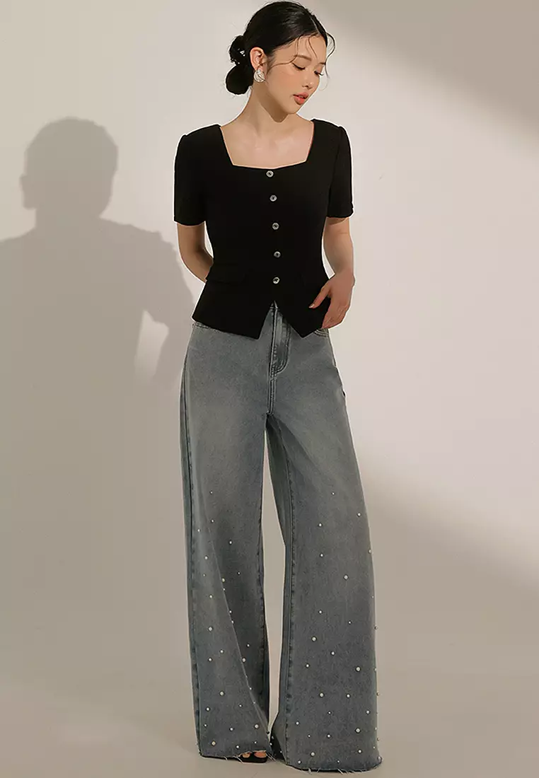 Square Neck Suit Top