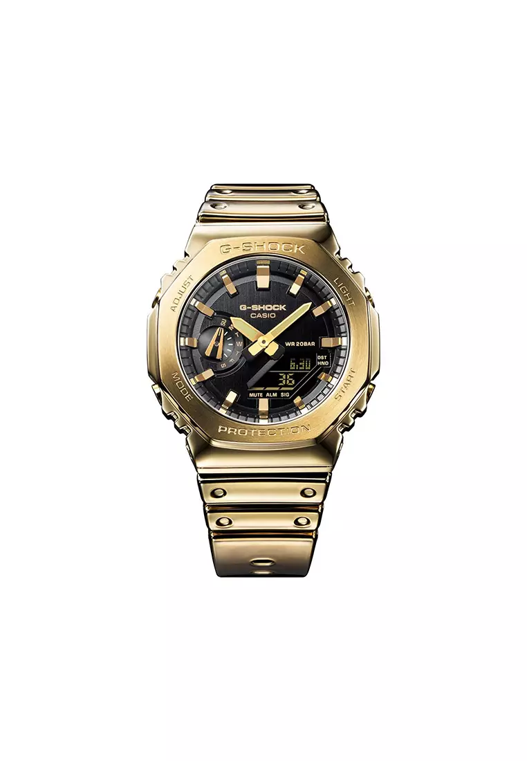 Fine Metallic Series GM-2100YMG-9A Men Analog-Digital Watch Gold Resin Strap