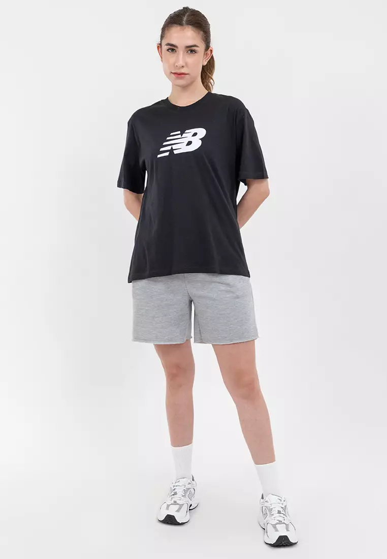 運動珠地布寬鬆商標T恤 女裝上衣-39899