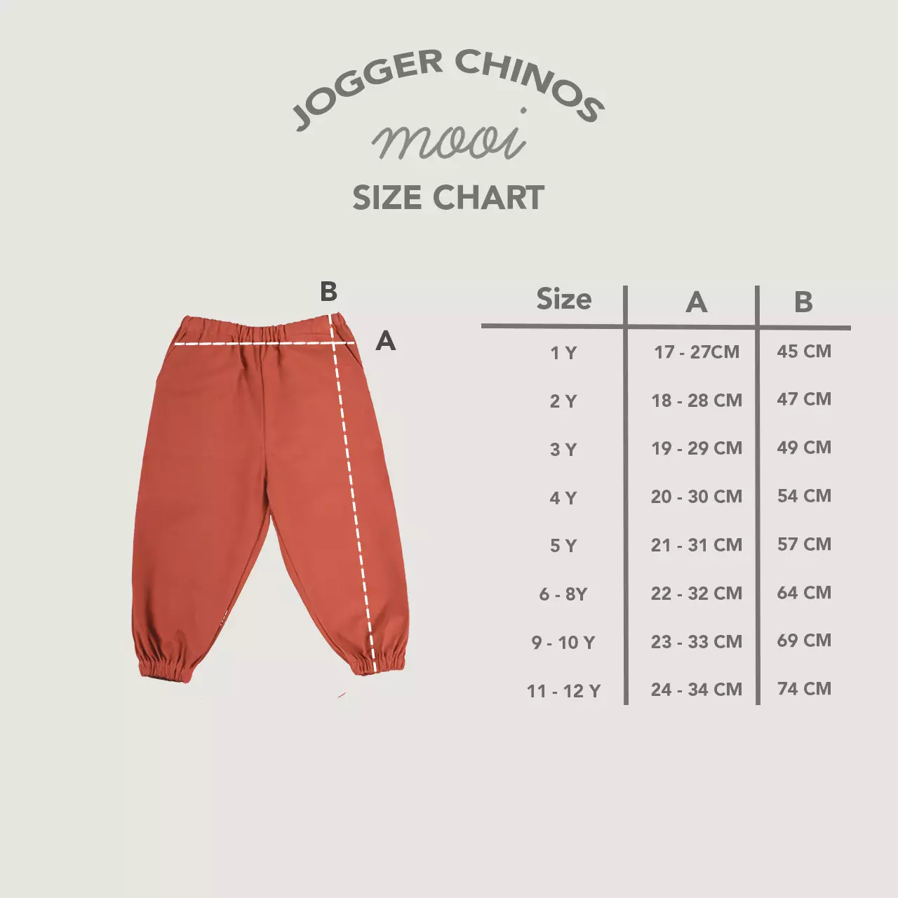 Mooi Celana Jogger Anak Jogger Chinos - Red Brick