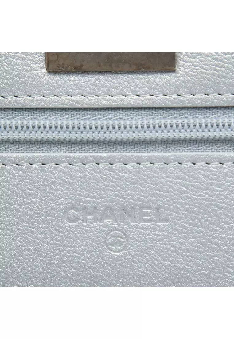 Pre-Loved Chanel Reissue 2.55 Quilted Metallic Aged Calfskin Wallet On Chain
