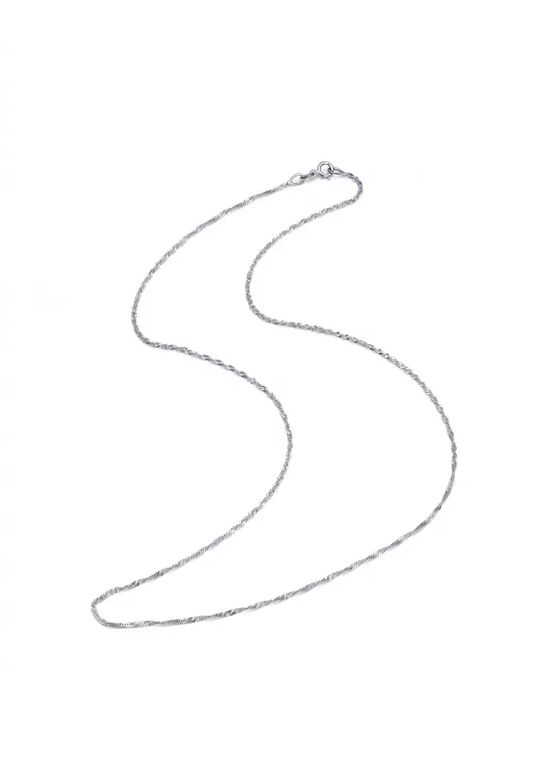 18K White Gold Rope Chain Necklace for Women 03818N