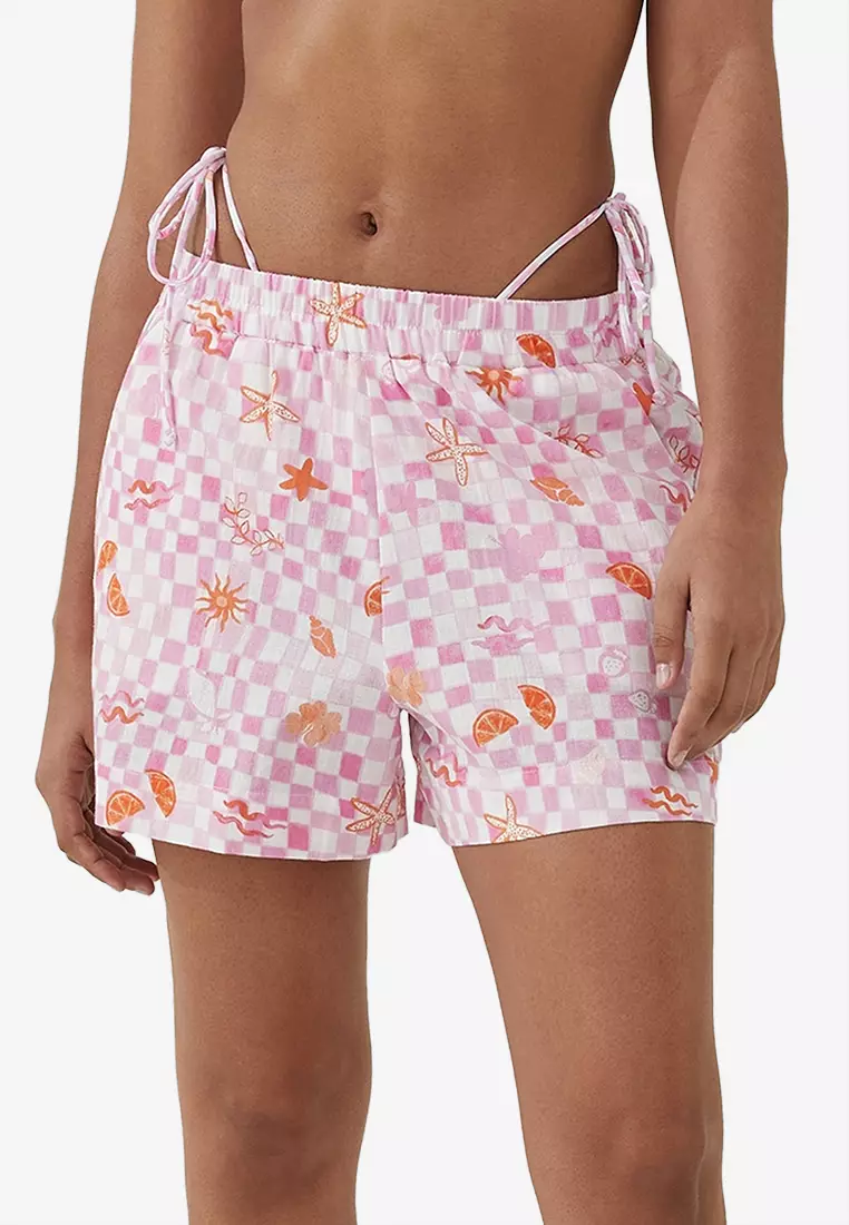 Pink best sale cotton shorts