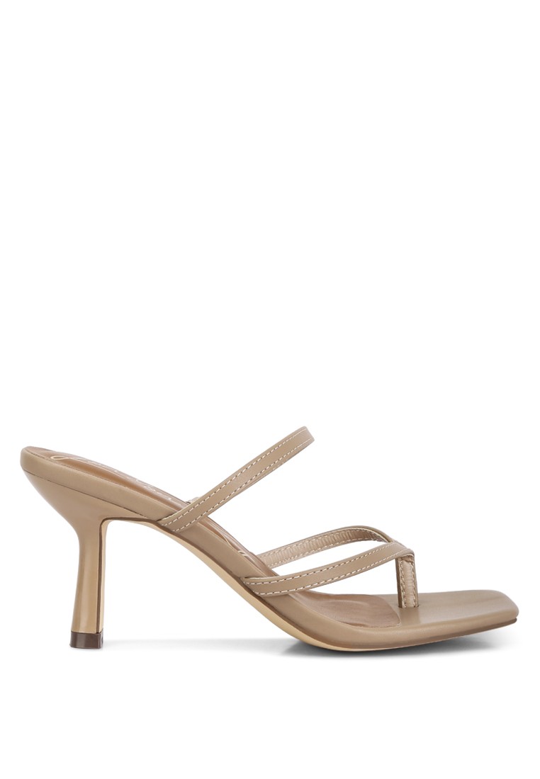 Natural High Heeled Casual Sandals