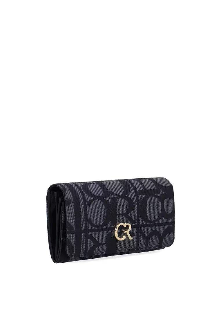 Carlo GEO Jacquard Bi-Fold Wallet - Black