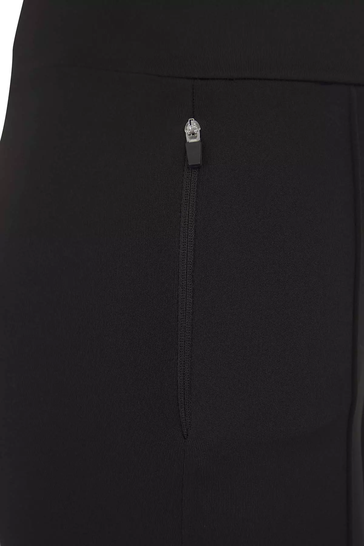Black Pocket Detailed Knitted Sports Tights
