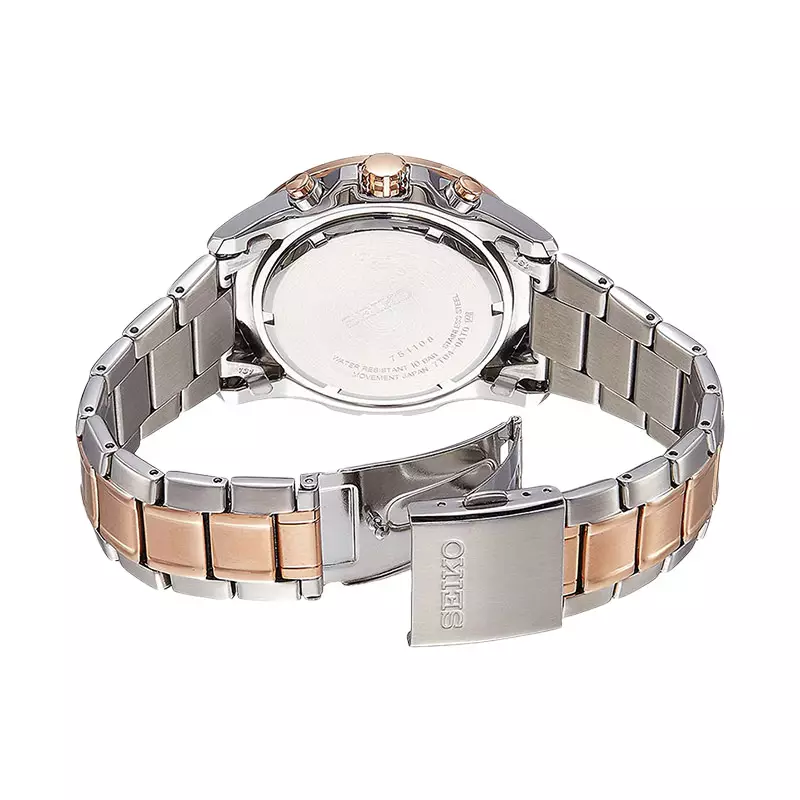 Jam Tangan Pria Seiko Lord SPC234P1 Discover More Chronograph White Dial Dual Tone Stainless Steel Strap