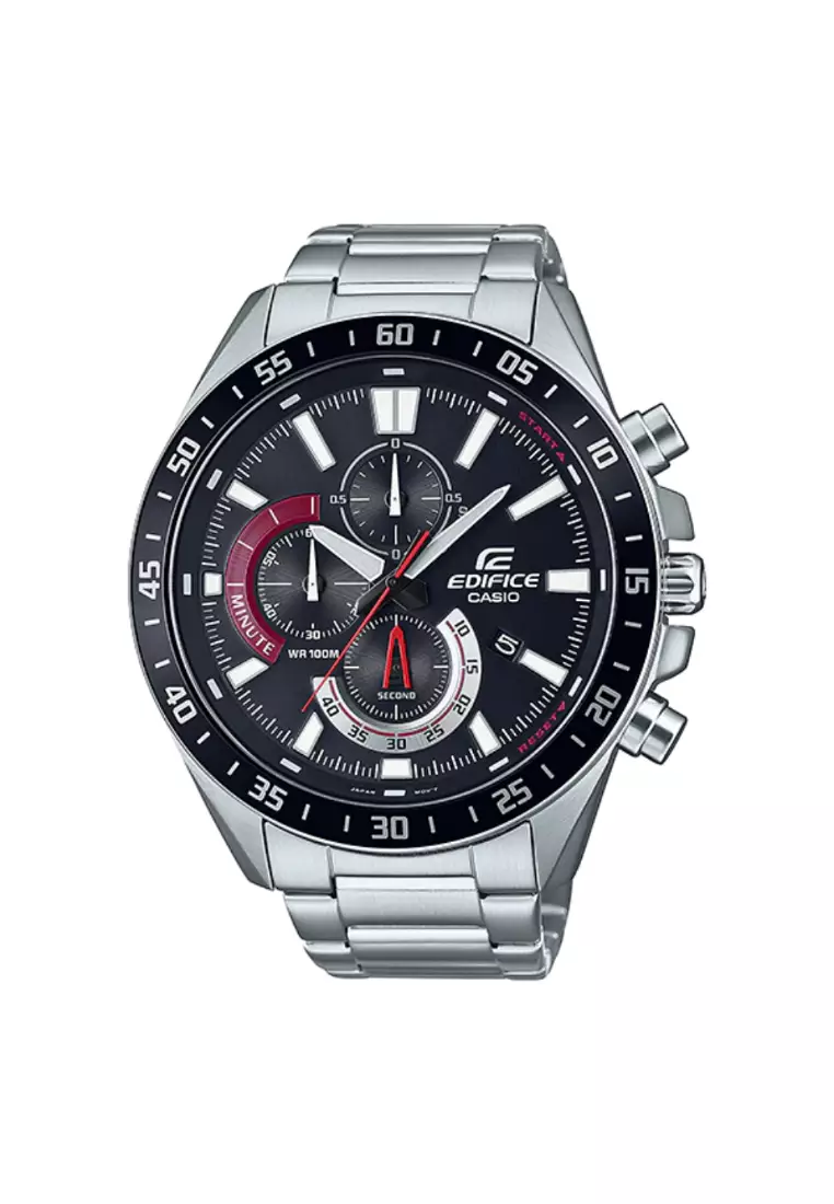 Casio edifice stainless steel double dial bracelet clearance watch