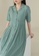 We Enjoy Simplicity green Iva Collar Pleated Long Dress (Teal Green) D289CAA76882EAGS_4