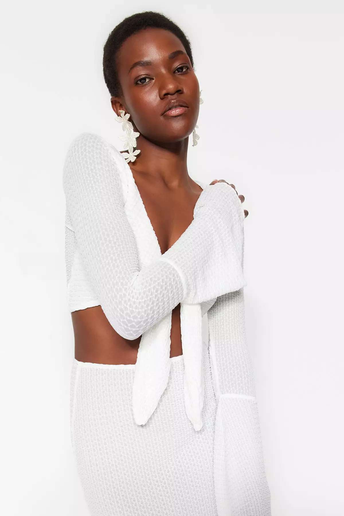 Tied Blouse Skirt Set