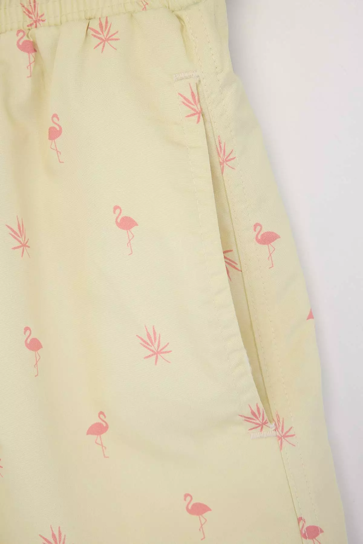 Yellow Tropical Printed Standard Size Swimwear Swim Shorts Tmnss21Ds0021