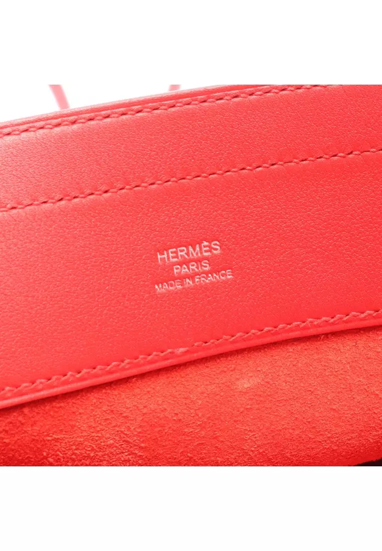 Pre-Loved Hermès sack Aline mini Rouge Coo Shoulder bag Veau Swift Red silver hardware D stamp