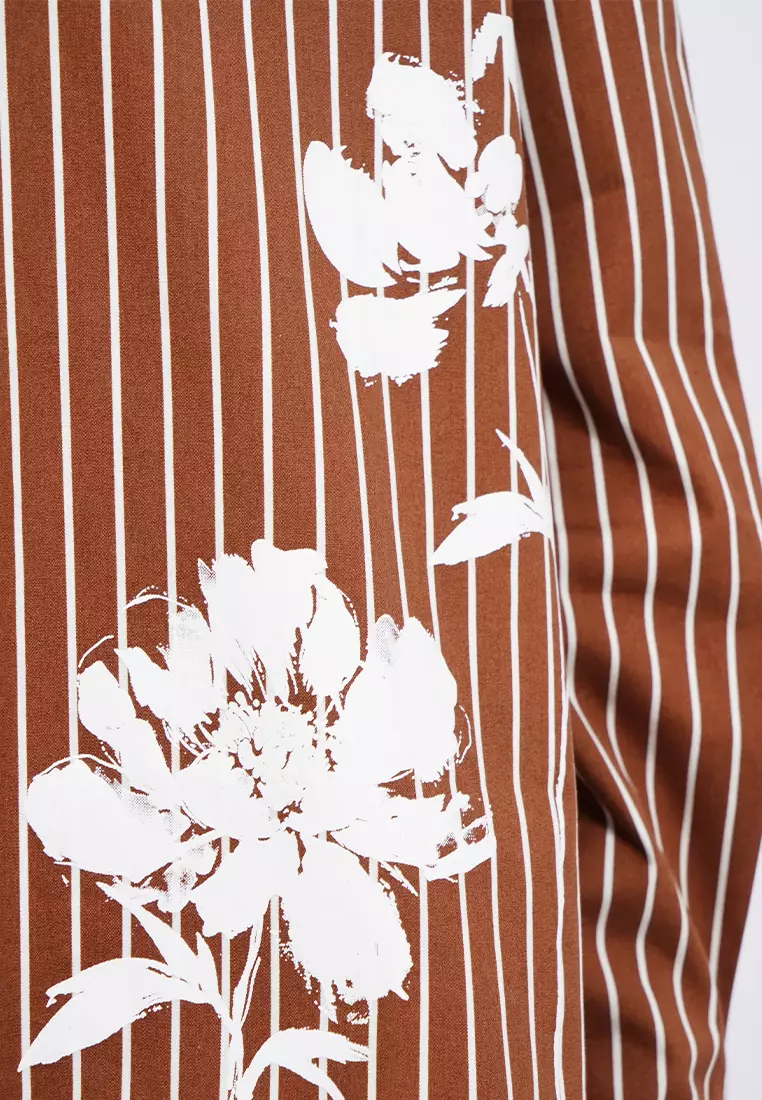 Stripes Shirt with Floral Details