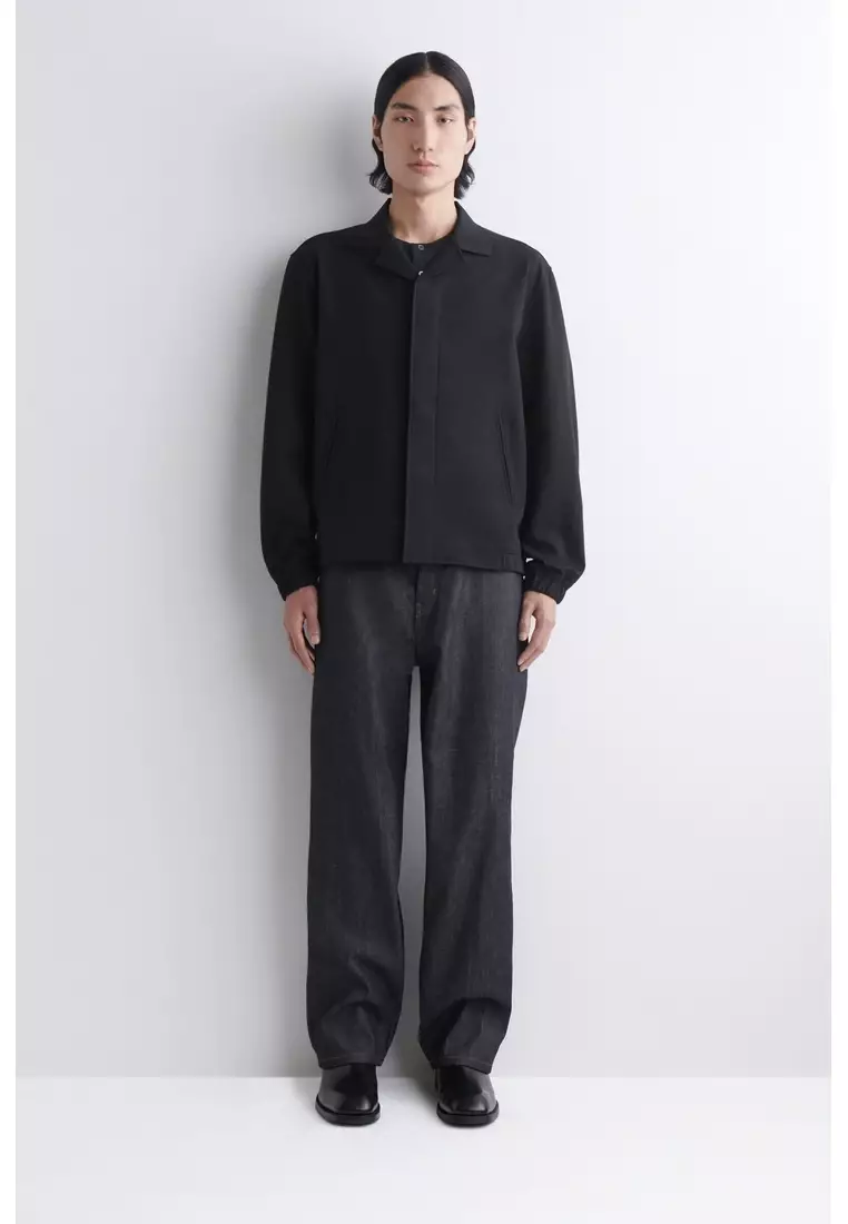 COLLARED INTERLOCK COTTON-JERSEY JACKET