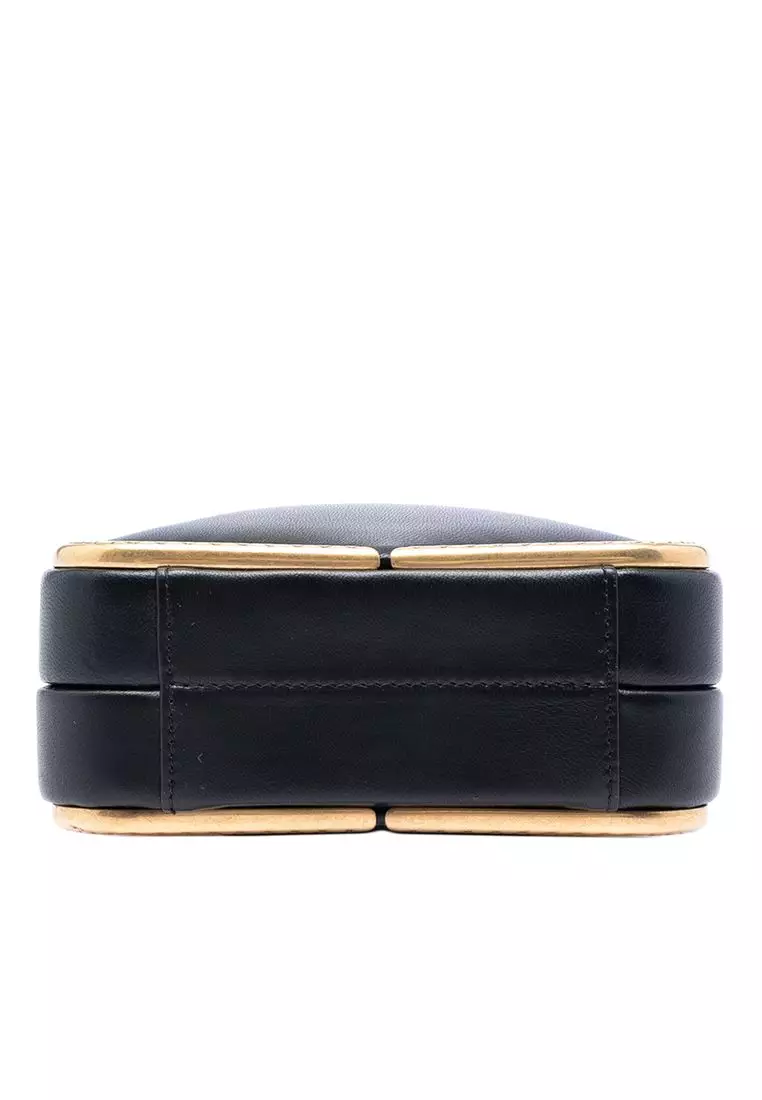 Pre-Loved Chanel Cc Lambskin And Metal Square Clutch With Chain