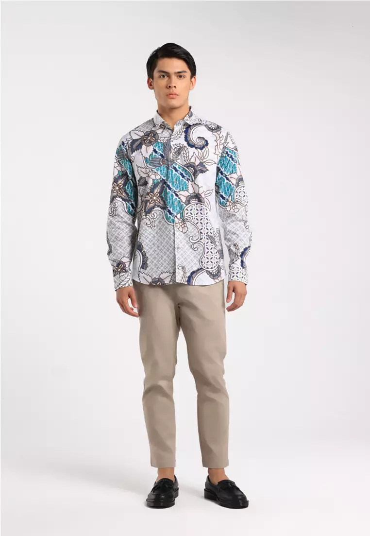 MOC - Kemeja Batik Pria Lengan Panjang Suphanburi - Beige