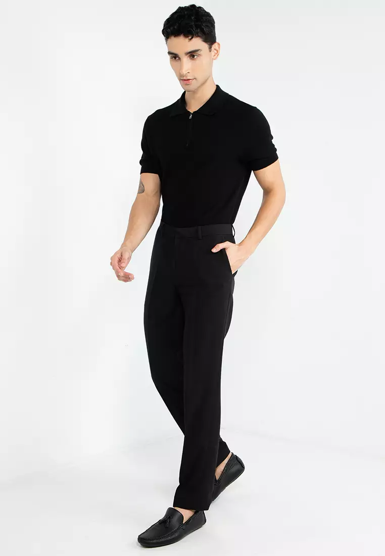 Buy Electro Denim Lab Straight Fit Formal Pants in Black 2024 Online