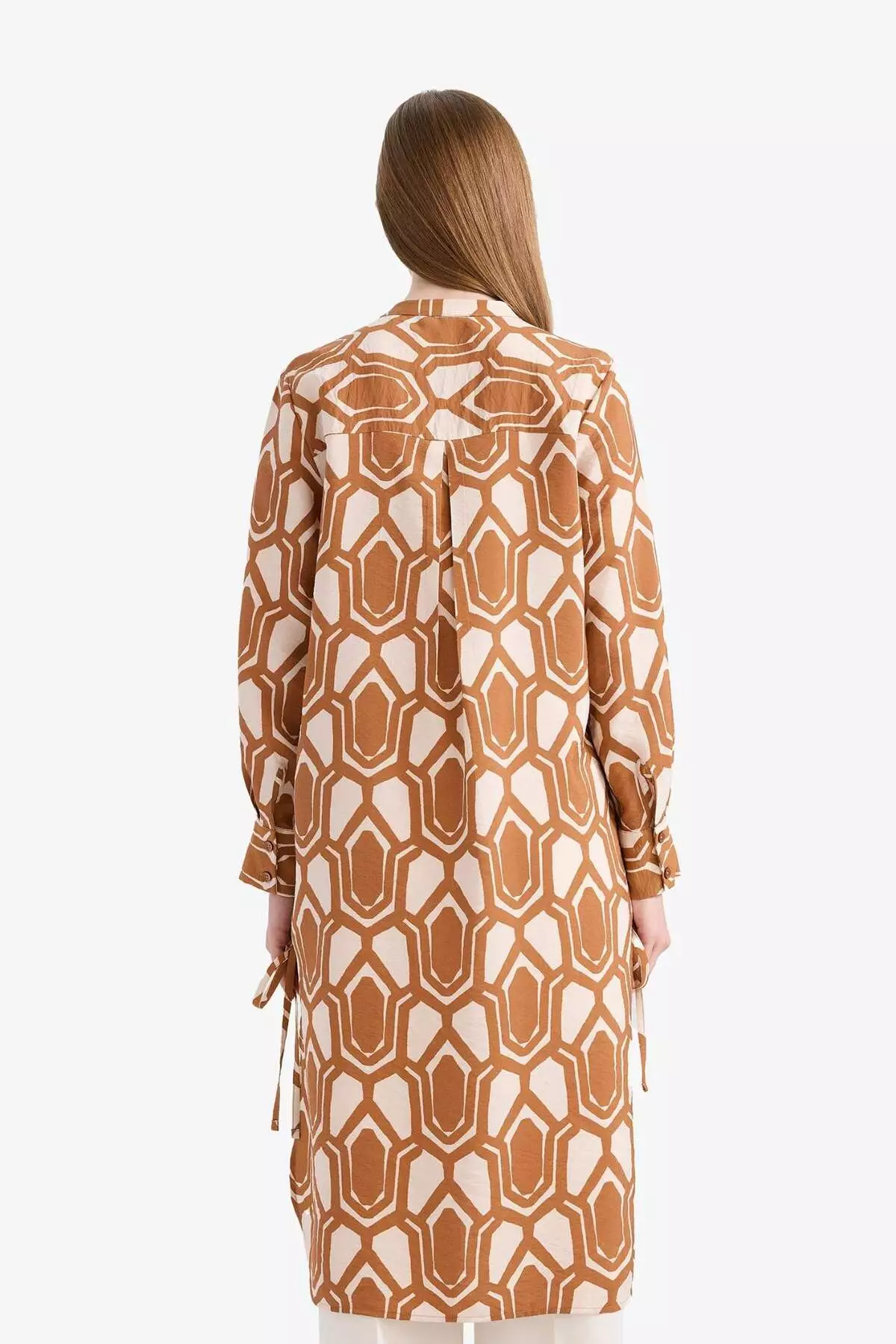 Regular Fit Patterned Long Sleeve Shirt Tunic F2183Ax25Sm