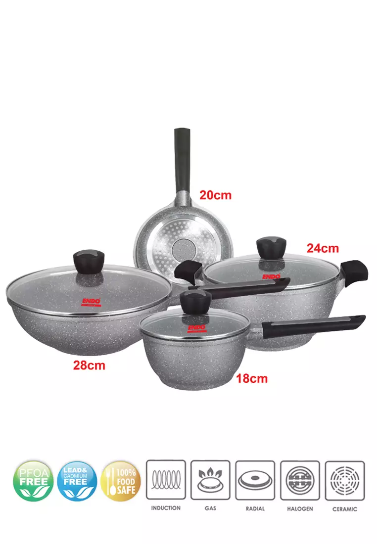 Buy Endo Endo 7 Pcs Induction Cookware Set Granite Quartz Series