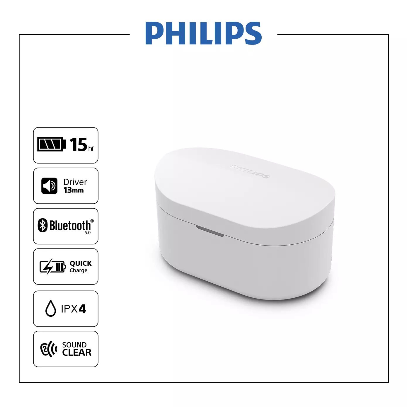 Jual Philips PHILIPS TAT1138 White Sport True Wireless With AI Mic for