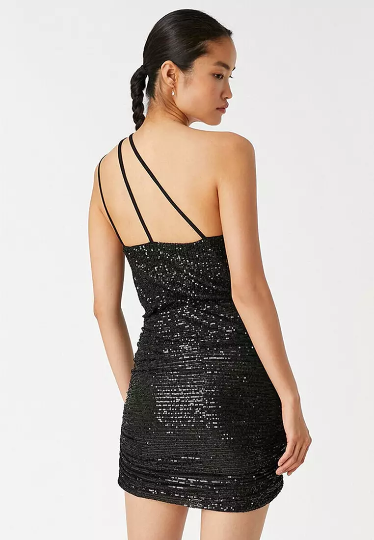 Cut-Out Sequins Mini Dress