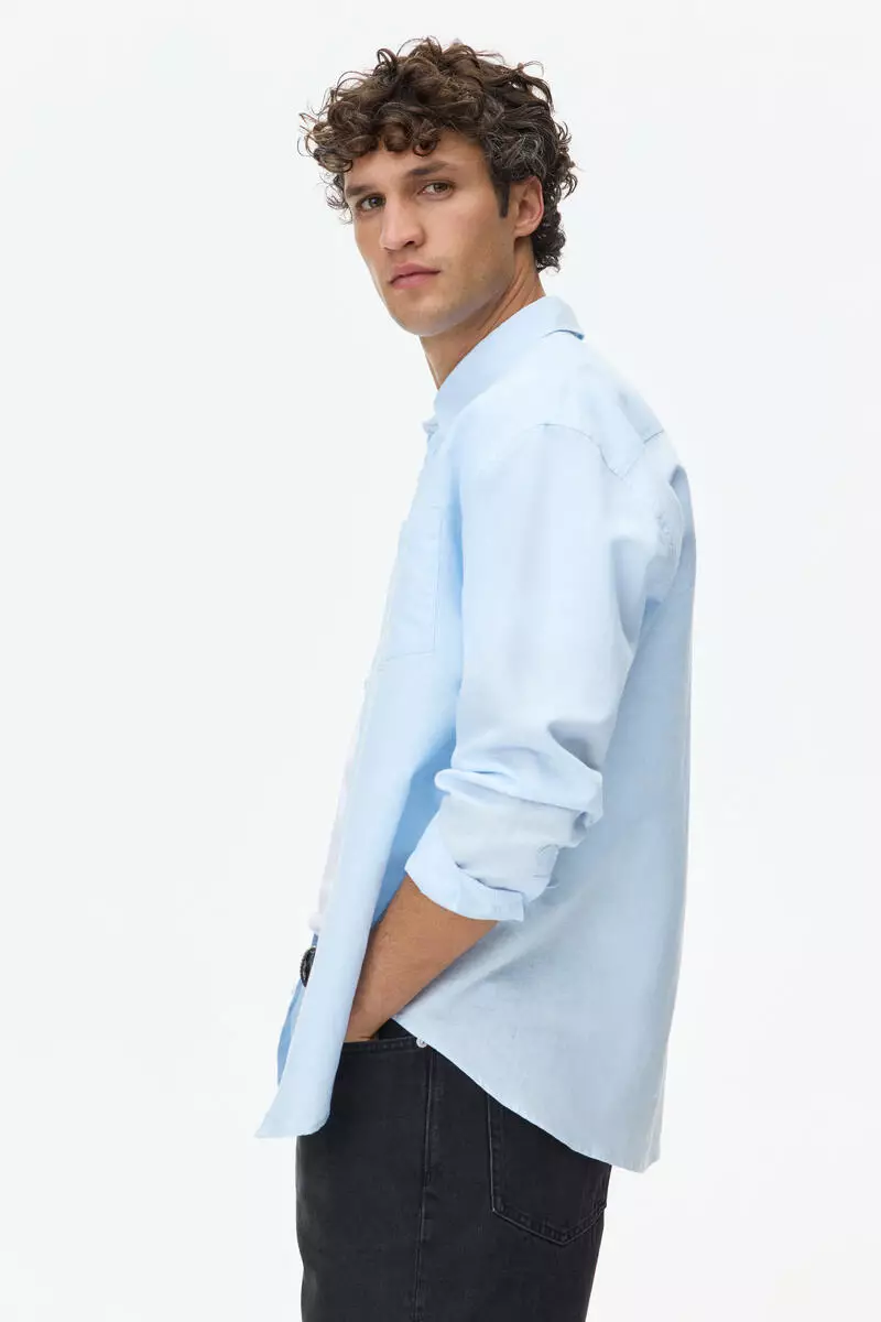 Relaxed Fit Linen-blend shirt