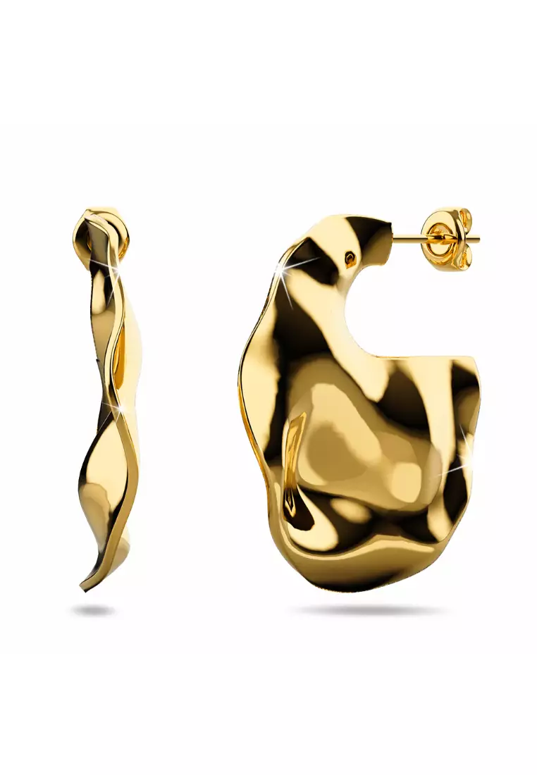 Gold flat earrings on sale